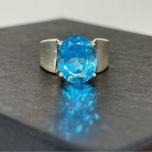 V Wieck 925 Real London Blue Topaz Sterling Ring 8